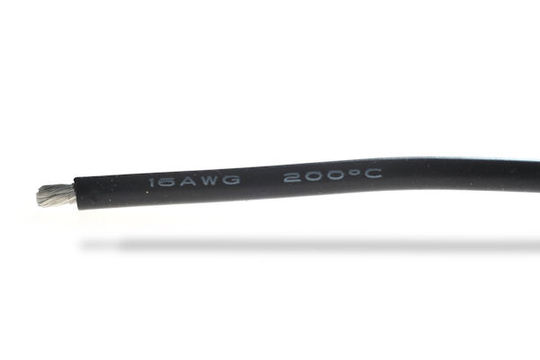 Cable plat avec gaine en silicone - 4 fils de 1m - 26AWG Noir